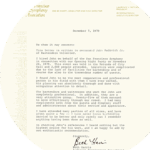 San Francisco Symphony testimonial letter 1979.